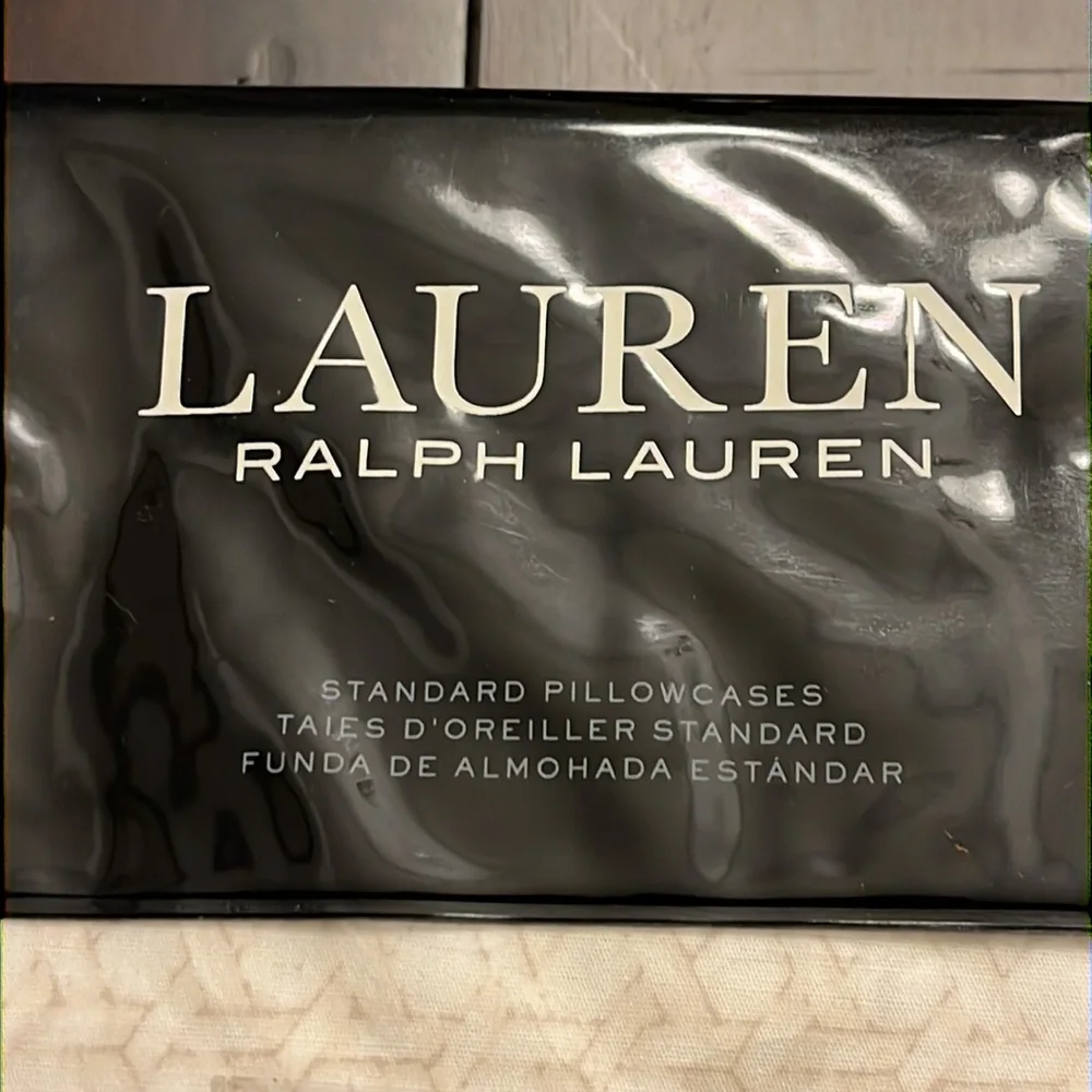 Ralph Lauren Lakeview Lattice Standard Pillowcase X 2 cream tan new 20x32”